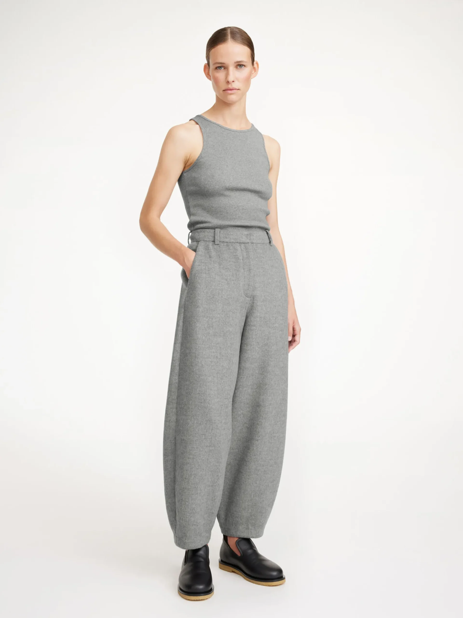 By Malene Birger Tops^Amani Organic Cotton Tank Top Grey Melange