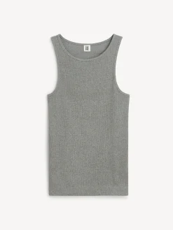 By Malene Birger Tops^Amani Organic Cotton Tank Top Grey Melange