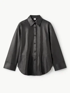 By Malene Birger Shirts & Blouses^Barissa Leather Shirt Black