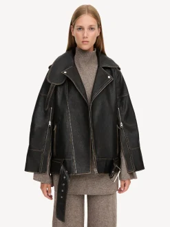 By Malene Birger Coats & Jackets^Beatrisse Leather Jacket Black