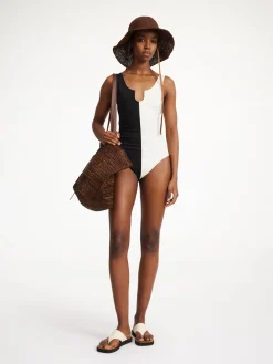 By Malene Birger Swimwear^Bonday Swimsuit Block stripe black white
