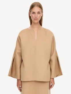 By Malene Birger Shirts & Blouses^Calias Wool Blouse Dark Sand