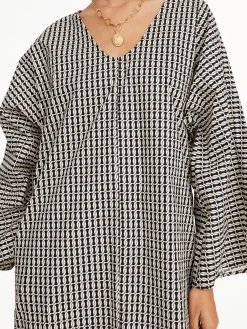 By Malene Birger Dresses^Calynn Organic Cotton Dress Black monogram