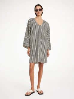 By Malene Birger Dresses^Ceila Organic Cotton Dress Black monogram