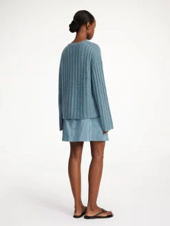 By Malene Birger Knitwear^Cierra Ribbed Sweater Cool Water