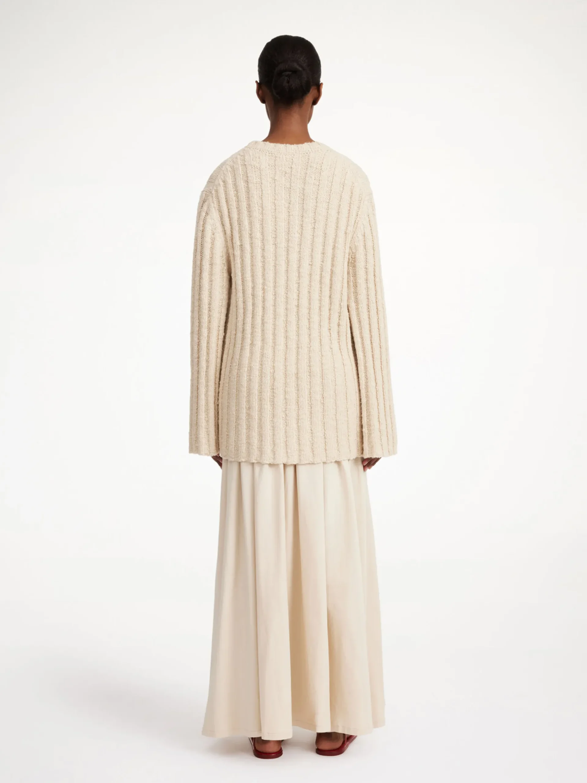By Malene Birger Knitwear^Cirra Ribbed Sweater Oyster Gray