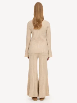 By Malene Birger Knitwear^Cyrema Ribbed Wool Sweater Twill Beige