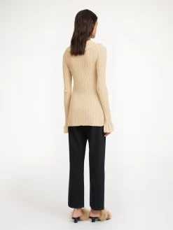 By Malene Birger Knitwear^Devora Rib-knit Cardigan Warm Sand
