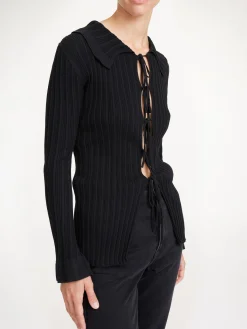 By Malene Birger Knitwear^Devora Rib-knit Cardigan Black