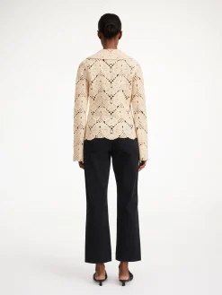 By Malene Birger Knitwear^Gwenevere Crochet Shirt Oyster Gray
