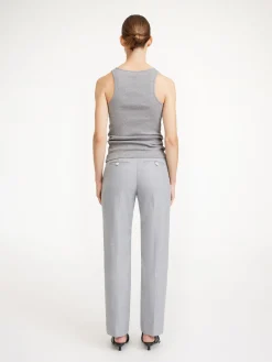 By Malene Birger Trousers^Igda Straight-leg Trousers Grey Melange