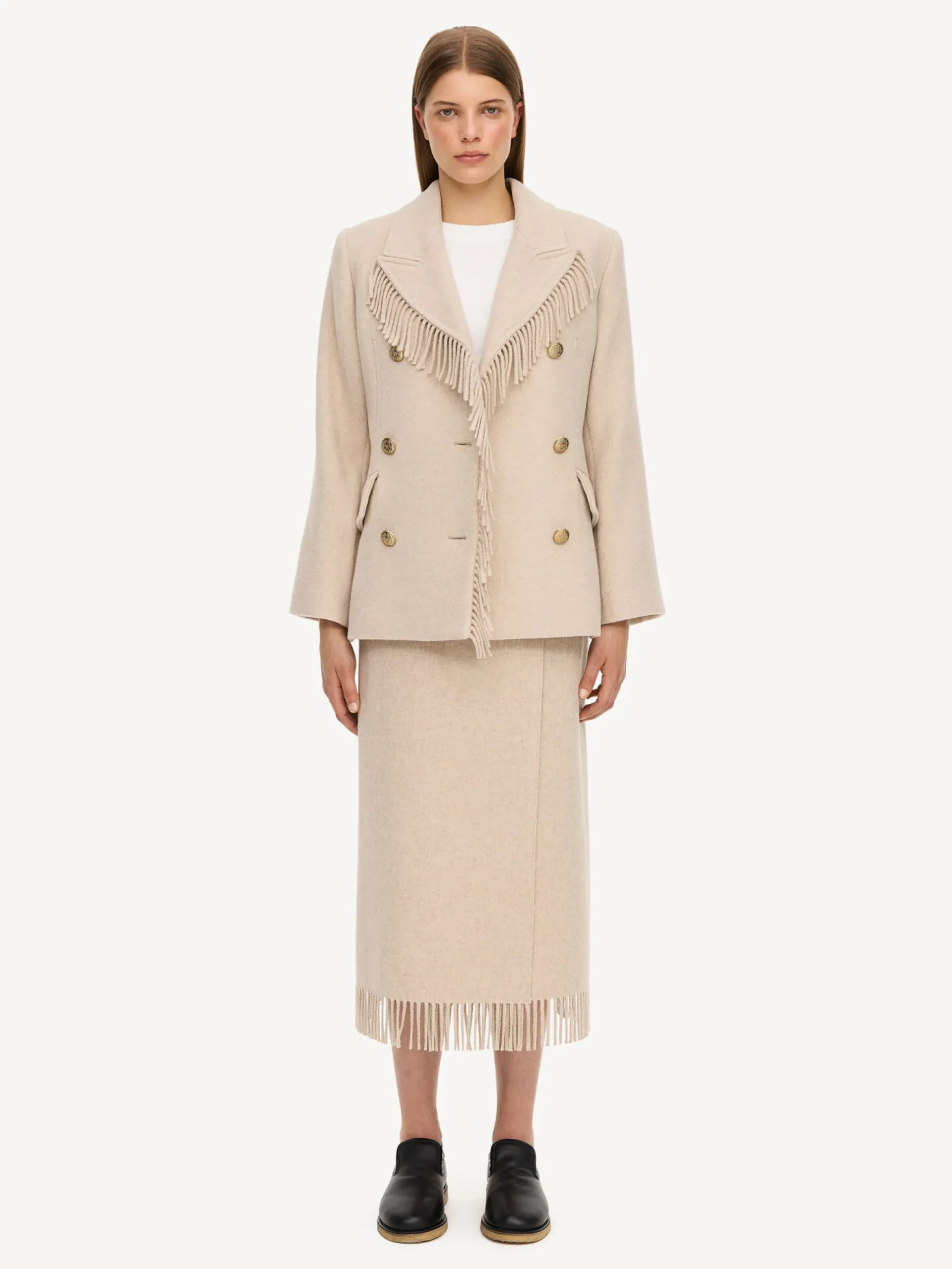 By Malene Birger Blazers^Iggie Fringed Blazer Mojave Desert