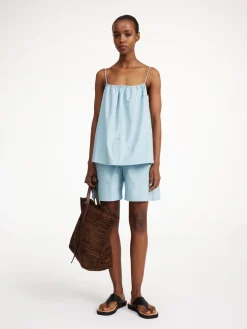 By Malene Birger Shirts & Blouses^Leonnes Organic Cotton Top Hydra Blue