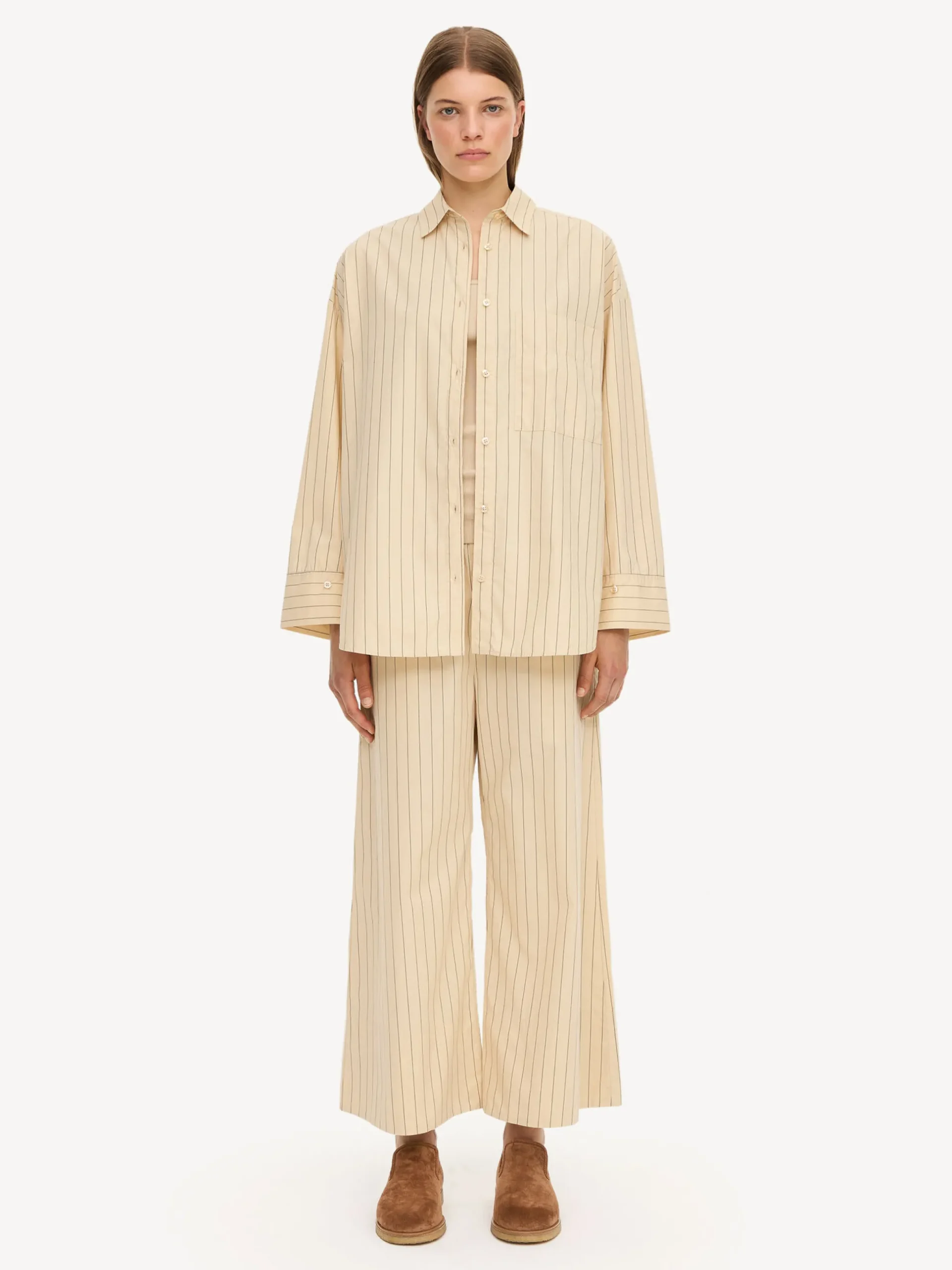 By Malene Birger Trousers^Luisa High-waisted Trousers Pinstripe