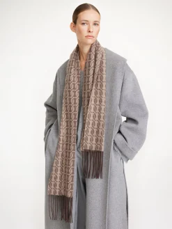 By Malene Birger Scarves^Monni Wool-blend Scarf Grey Brown Melange