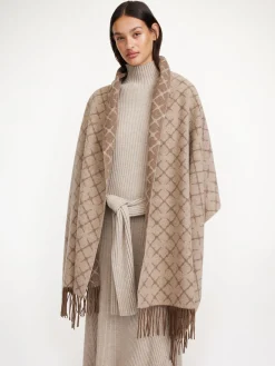 By Malene Birger Scarves^Ortega Cashmere-blend Scarf Grey Brown Melange