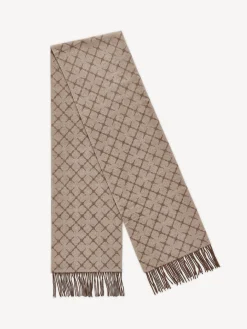 By Malene Birger Scarves^Ortega Cashmere-blend Scarf Grey Brown Melange