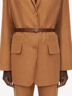 By Malene Birger Belts^Ouma Leather Belt Dark Brown