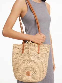 By Malene Birger Bags^Pamma Straw Shoulder Bag Light Camel