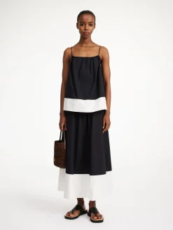 By Malene Birger Skirts^Pheobes Organic Cotton Skirt Block stripe black white