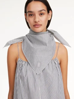 By Malene Birger Scarves^Ramien Organic Cotton Scarf Navy stripe