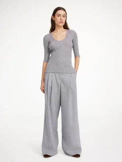 By Malene Birger Knitwear^Remoni Merino Wool Top Grey Melange