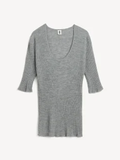 By Malene Birger Knitwear^Remoni Merino Wool Top Grey Melange