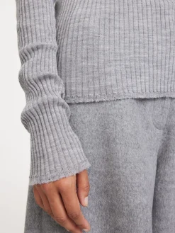 By Malene Birger Knitwear^Rinah Merino Wool Top Grey Melange