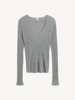 By Malene Birger Knitwear^Rinah Merino Wool Top Grey Melange