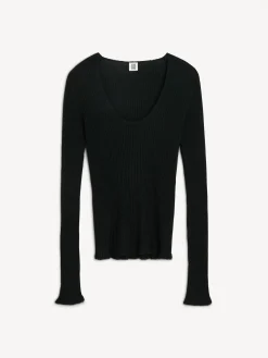 By Malene Birger Knitwear^Rinah Merino Wool Top Black