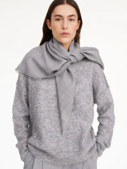 By Malene Birger Scarves^Sollida Wool Scarf Grey Melange