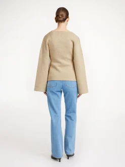 By Malene Birger Knitwear^Tinley Wool Cardigan Twill Beige