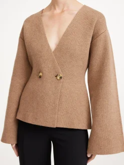 By Malene Birger Knitwear^Tinley Wool Cardigan Tobacco Brown