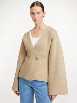 By Malene Birger Knitwear^Tinley Wool Cardigan Twill Beige