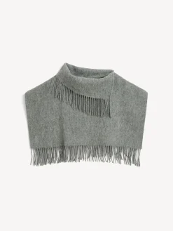 By Malene Birger Scarves^Turtla Wool Fringe Bib Grey Melange