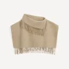 By Malene Birger Scarves^Turtla Wool Fringe Bib Grey Brown Melange