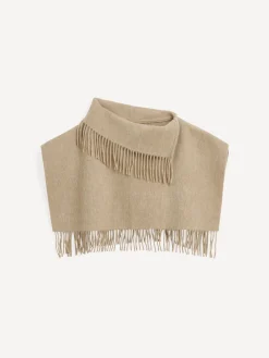 By Malene Birger Scarves^Turtla Wool Fringe Bib Grey Brown Melange