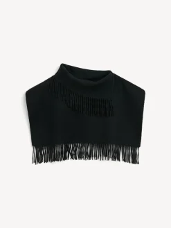 By Malene Birger Scarves^Turtla Wool Fringe Bib Black