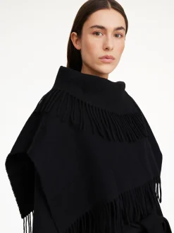 By Malene Birger Scarves^Turtla Wool Fringe Bib Black