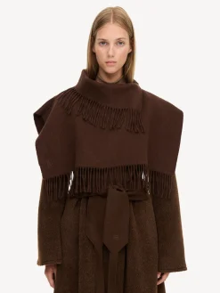 By Malene Birger Scarves^Turtla Wool Fringe Bib Coffee Bean