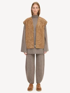By Malene Birger Blazers^Veronicas Reversible Shearling Vest Tobacco Brown