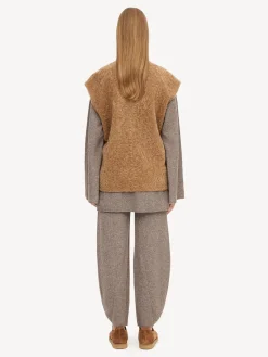 By Malene Birger Blazers^Veronicas Reversible Shearling Vest Tobacco Brown