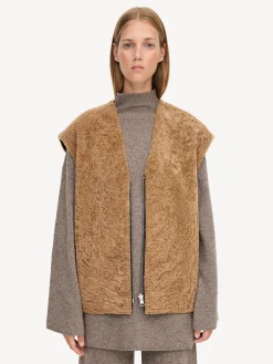 By Malene Birger Blazers^Veronicas Reversible Shearling Vest Tobacco Brown